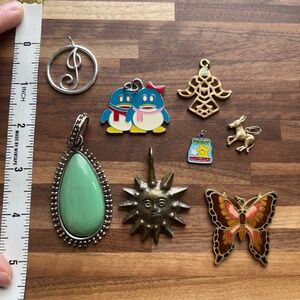 8 pc Vintage Pendent Bundle for Necklace.